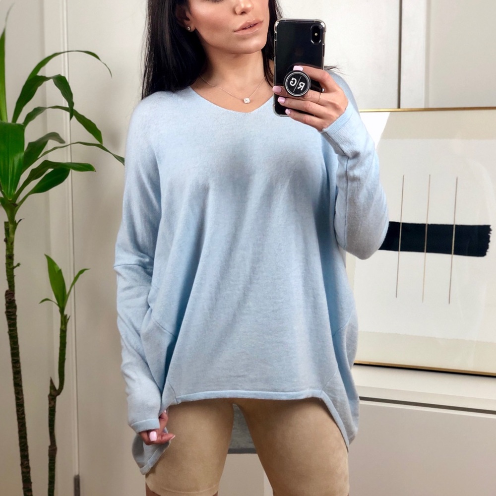 LAST 1️⃣ | RAINBOW Luxe Sweater Tunic - BABY BLUE